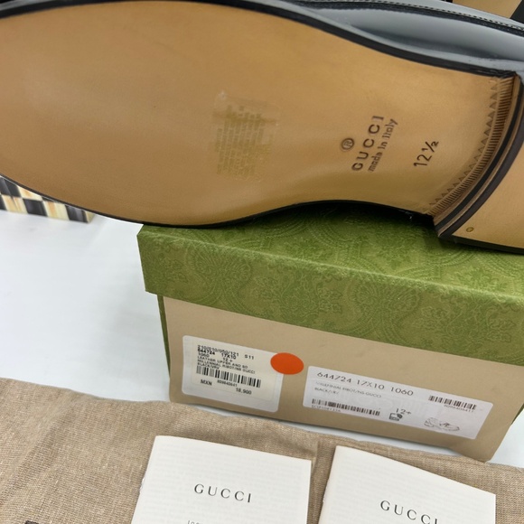 Men’s Gucci KAVEH interlocking G leather loafers size 12.5 made in Italy NWT - Picture 9 of 12